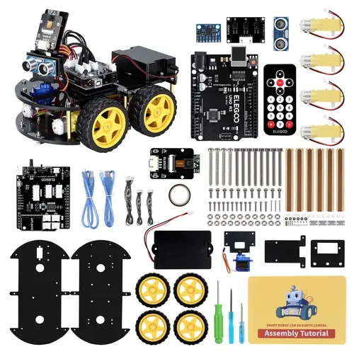 ELEGOO UNO R3 Smart Robot Car Kit V4 for Arduino - Smart Control Model Building Kits, STEM Science Coding Toys for Ages 8+ Boys/Girls, Gift Ideas for Kids, Back to School Engineering Building Toys