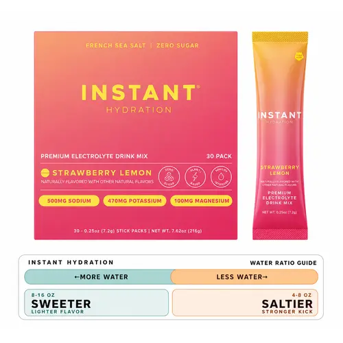 Instant Hydration - Variety Pack 12-Sticks -  Summer Classics Organic Daily Premium Salt Electrolyte Drink Mix Sticks - Deep Cellular Hydration, Assorted Fruit Flavors, Mineral Algae-Sourced Calcium, Magnesium, Potassium,  Sodium
