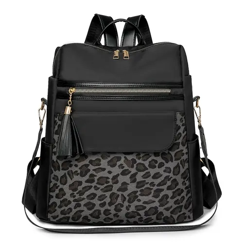 BIGWIG Women's Anti-Theft Oxford Cloth Convertible Zip Backpack Purse - Adjustable Shoulder Strap, Polka Dot Design, 2-Way Wear, Casual Daypack Backpacks, Chic Adults' Everyday Bags, Ideal for Back to School & Daily Commute