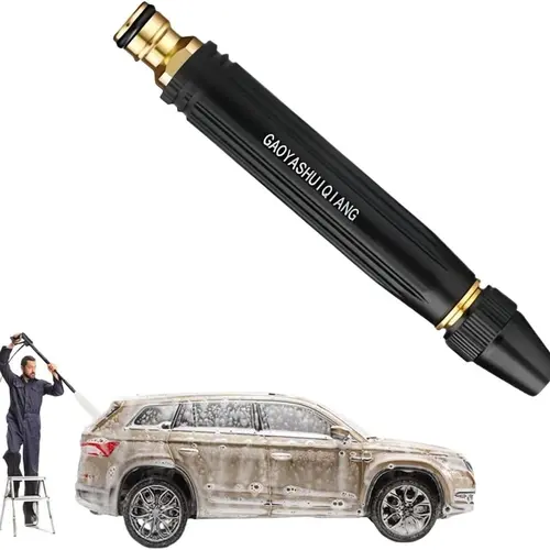 Metal Heavy-Duty High-Pressure Anti-Leakage Car Wash Hose Sprayer Nozzle - 3 Adjustable Spray Modes Car Detailing Product with Booster Jet Force for Garden Watering, Floor Rinse Boost & Cleaning Tasks