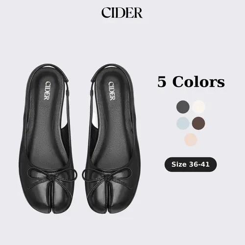 Cider BOWKNOT DECOR SPLIT TOE SLINGBACK FLATS