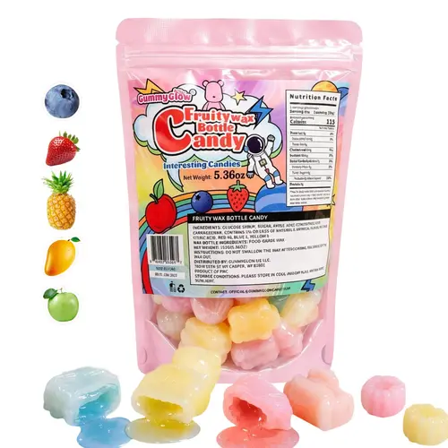 GummyGlow 5.36oz Waxy Fruit-Filled Candy, Chewable Waxy Candy, Retro Nostalgic Novelty Treats, Classic Variety Flavors for Old School Candy Lovers, ASMR Lovers and Gifts #DealsForYouDays