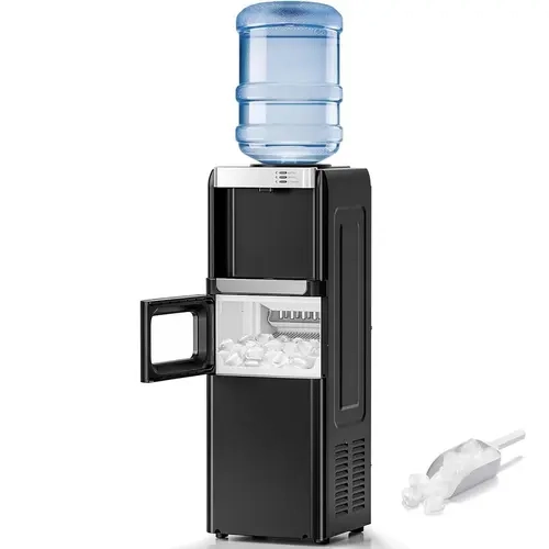 COWSAR Water Dispenser - Compact Rectangular Top-Loading Unit for 5 Gal Bottle, Hot/Cold/Ice Function, 33 lbs Ice Capacity, 2.5L Compatibility, Child Safety Lock, Energy-Saving for Home Office