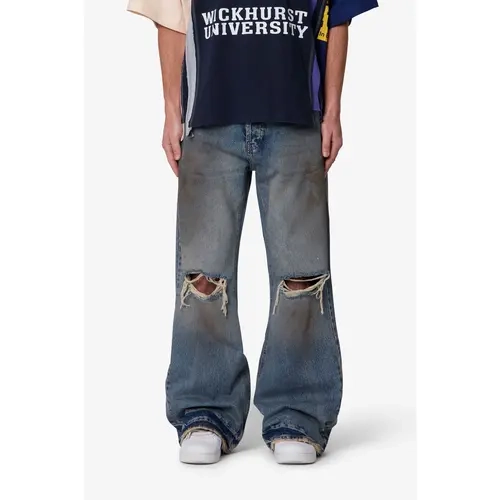 mnml Distressed Kick Flare Denim