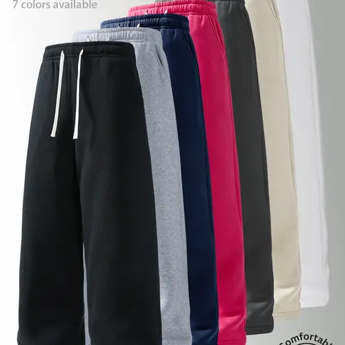 3-pack men’s pants: men’s long pants, casual pants, sweatpants. Drawstring waistband design, loose straight fit. Available in multiple colors—solid colors are simple and versatile. Suitable for daily commuting, outdoor activities, and holiday travel; suit