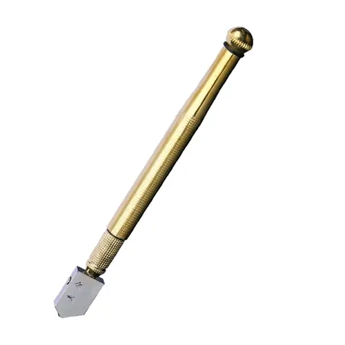 Glass Cutter with Diamond Head & Steel Blade for 3-15mm Glass, Anti-Slip Handle Tool for Precision Cutting Work