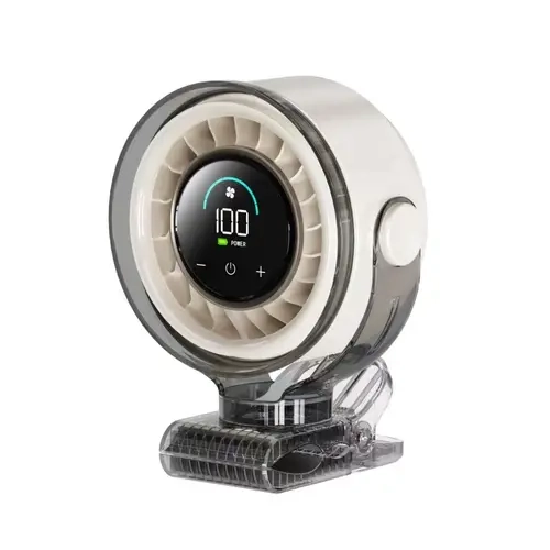 Coolhill Rechargeable Portable Clip-On Tabletop Fan - Low Noise, 100 Speed Adjustable, Digital Control, Touch Control, Memory Speed Save, 3-10 Hours Continuous Operation, USB-Cordless Camping Fan for Office Travel