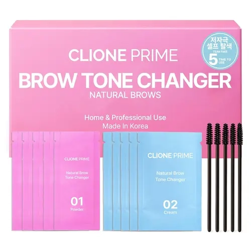 CLIONE PRIME Korean Brow Tone Changer – Brow Bleach Kit Gentle Lightening Formula for Soft, Natural Look, Easy At Home Application, Quick Results in 5 Minutes, 5 Applications