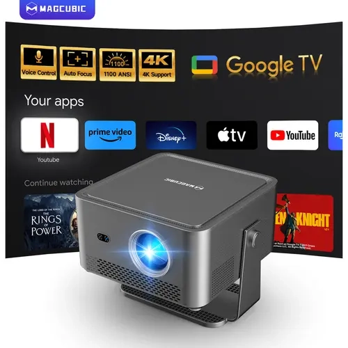 [Google TV stick Bundled] Magcubic HY450GT 1100ANSI Projector with Officially Certificated Google TV Auto Focus 4K Decoding Google Voice Assistant Built-in 15W HFl speaker Native 1080P HDR10 WIFI5+BT5.0 Smart Home Cinema #tiktokshopstockup