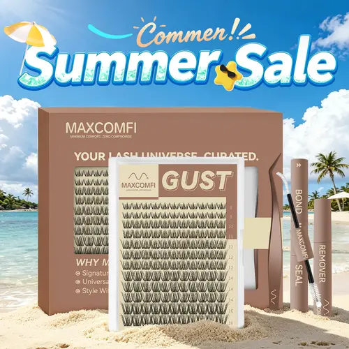 GUST Maxcomfi DD Curl Cluster 2.0 Multi-Pack Acrylic Resin Natural Lash Cluster Eyelashes for Adults, Layered, Waterproof, Cryproof, Long-Lasting, Ideal for Parties, Mother Gifts