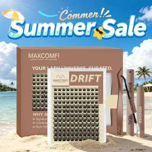 DRIFT Maxcomfi DD Curl Cluster 2.0 Lash Bundle, Fluffy Eyelashes Cluster, Acrylic Resin Volume False Eyelashes, Waterproof Cryproof Longlasting Makeup Lashes for Party Gifts