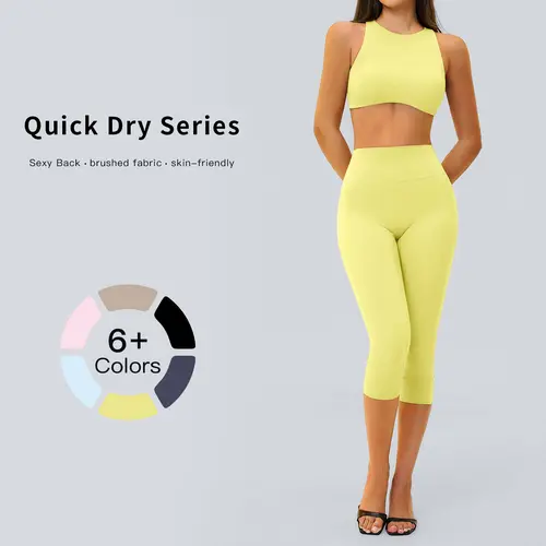 TENWOLF Women's Slim-Fitting 2-Piece Seamless Workout Set - Long Sleeve Crop Top, High-Waisted Tummy Control Butt-Lifting Leggings, Athletic Matching Activewear for Gym Fitness, 2 Piece Sets