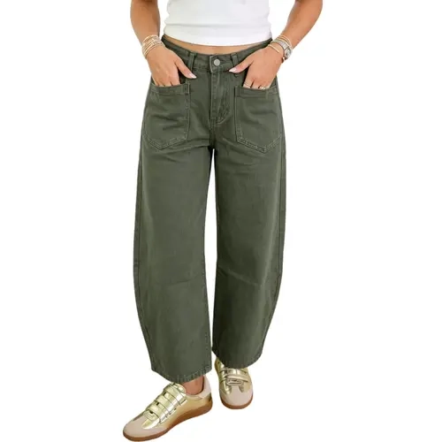 Arssm Womens Boyfriend Baggy Barrel Jeans Wide Leg Vintage Loose Trendy Mid Rise Denim Ankle Pants