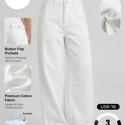 Katch Me Chic Women's Versatile High Waist Wrinkle-Resistant Wide Leg Jeans, Durable Skin-Friendly Cotton Loose Trousers, Classy Stretch Women's Bottom, Streetwear Outfits #TikTokMadeMeBuyIt #ComfyOutfit #WideLegJeans #Stretchy #StreetStyle