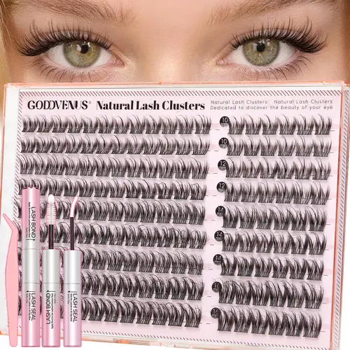 Goddvenus Classylash Clusters – Fine Base + Thicker Spiky Tips,Full-volume D Curl Individual Lashes for Natural Hybrid Look,False Eyelashes That Feel Like Korean Lash Lift, DIY Cluster Eyelash Extensions for Understated Chic Babes