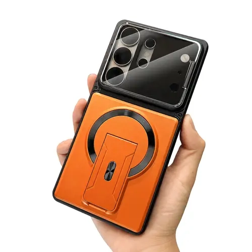 Shockproof Magnetic Casing for Samsung Galaxy Smartphones - Handheld Cellphone Devices Cover with Invisible Kickstand, Camera Lens Protection, Military-Grade Drop Resistance & Wireless Charging Compatibility