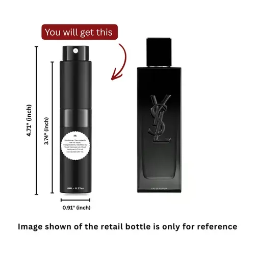 YSL MYSLF for Men Eau de Parfum 8ml-0.27oz Decanted Spray, 100% Original Authentic Aroma Eau de Parfum Men's Fragrance, Boyfriend Birthday Gift, Signature Scent, Smelling Good, Clean Enough for Office Hours