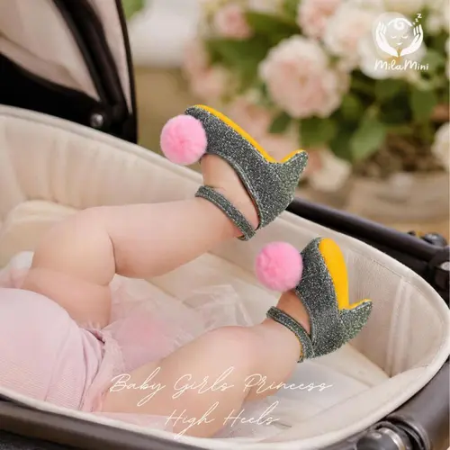 Mialmini Baby Girls Princess High Heels with Cute Bowknot Soft Sole Crib Shoes Newborn Photography Props