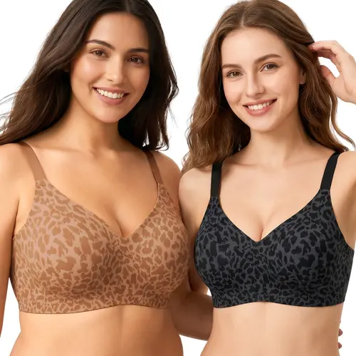 LUCKMEEY Women Jelly Bras Wirefree Full Coverage No Underwire Everyday Bras, Full Coverage Padded No Underwire Support Bra, Comfort Push-Up Everyday T-Shirt Bra Fit Curvy#sohochic