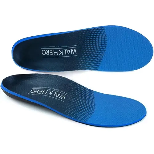 WALKHERO Orthotic All Purpose Soft Cushioned Insoles with Heel Liners - Shock-Absorbing EVA Foam, Ergonomic Anti-Fatigue Ball of Foot Insoles for Adults, Plantar Fasciitis, Flat Feet, Arch Pain Relief, Hunting, Camping