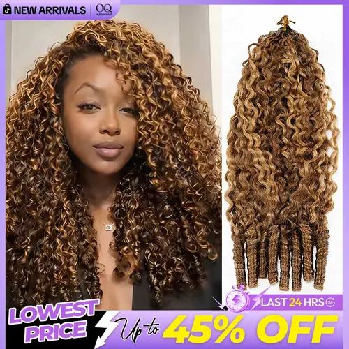 OQ HAIR Highlight 4/27 Burmese Curly Crochet Human Hair 50g Pre-separated Feather Honey Blonde Crochet Human Hair Invisible Miracle Knots Hair #TikTokShopFallDealsForYou