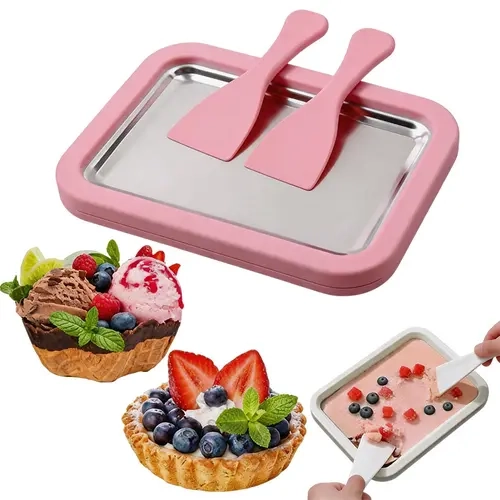 2026 Upgraded Food-Grade Aluminum Double-Layer Rolled Ice Cream Maker - Single-Unit Kitchen Utensil with Polypropylene Scrapers, 0°F for 12+ Hours, Fruit/Nut Addins Compatible for Boys and Girls’ Birthday DIY Fun at Home