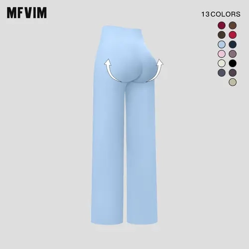 MFVIM Women's Flare Leg Yoga Pants - V-Crossover High Waist, Seamless Butt Lifting Stretchy Leggings for Gym Exercise Activewear, Female Gym Clothes, Activewear Fitness Pants for Women (Yoga, Running)