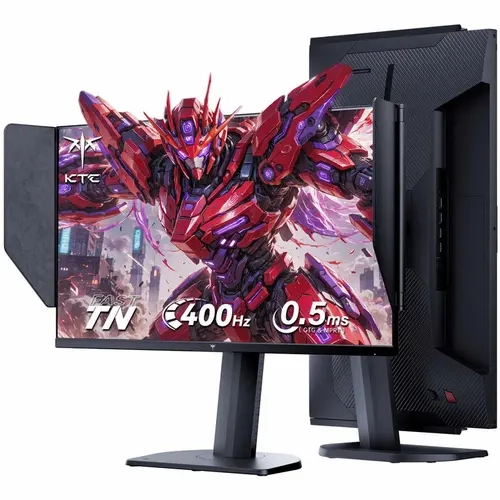 KTC 24.1" FHD 400Hz Gaming Monitor, Fast TN 1920*1080P 240Hz PC Monitor, 0.5ms GTG, Adaptive Sync, DAC, Vertical Monitors with Shielding Hood, HDMI DP Port, Tilt Swivel Pivot Height Adjustment, VESA 100*100mm, H25N7 techvibes
