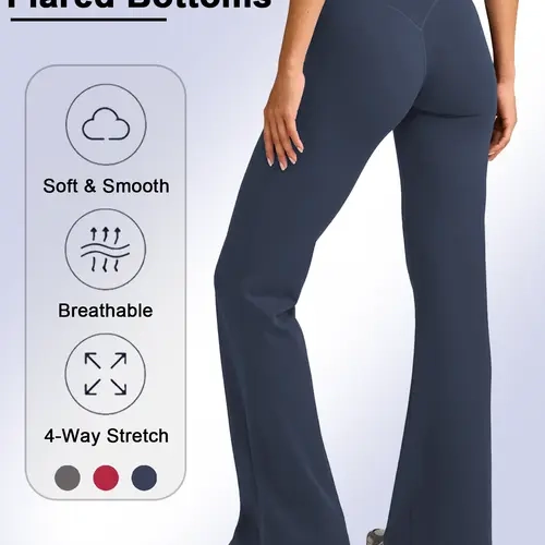 [REGULAR LENGTH] GYMER SoftMotion Flared Bottoms for Women High Waisted Tummy Control Butt Lift Bootcut Yoga Pants Workout #BackToSchool