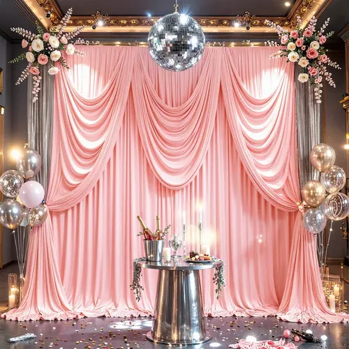 5x12FT Solid Wrinkle-Free Polyester Backdrop Curtains - Easy Install, Quick Hang, Stable Hold, Smooth Drapes for Wedding, Birthday | Decorative Fabric Backdrop, Banners, Party Background Decoration, Graduation Home Essential