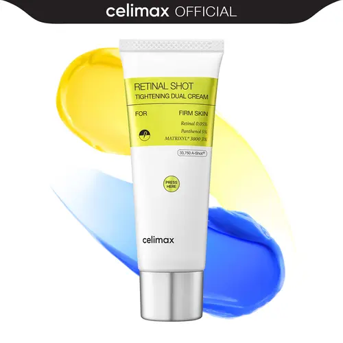 [celimax official] The Vita-A Retinal Shot Tightening Dual Cream | 0.05% Retinal, 3% Matryxyl, 5% Panthenol, High-Strength Retinoid for Anti-Aging, Daily Relief Cream, Wrinkles & Fine Lines, Firmer Skin, Moisturizer 50ml