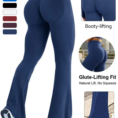 BBFIRA Women's Seamless Slightly Flared Cut Yoga Pants, Yoga Bottoms, High-Elasticity Tummy Control and Butt-Lifting for Yoga & Workouts