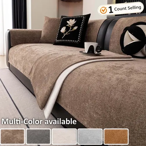 Solid Color Couch Cover, Couch Protectors, Sofa Covers Washable, Pet-Friendly Furniture Protector, Non-Slip Machine Washable Sofa Cover for Sectional, Loveseat, Armchair & 1-4 Seater Couch, Sofa Cover