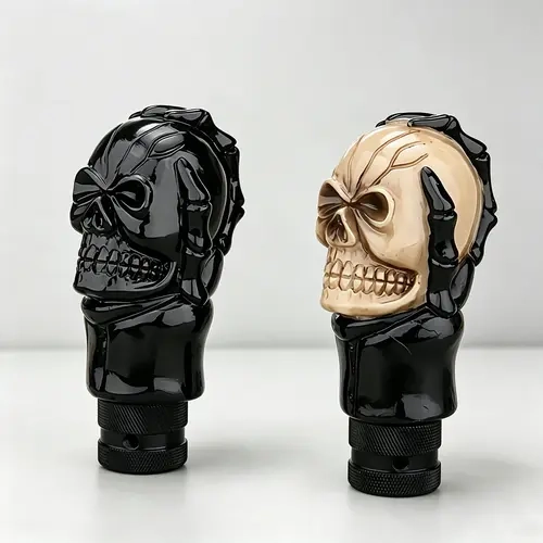 Handmade Black Skull Rose Resin Shift Knob - Universal Manual Gear Lever Head, Cool Car Decorations, Auto Accessories, Universal Fit Car Interior Decoration for Most Vehicles