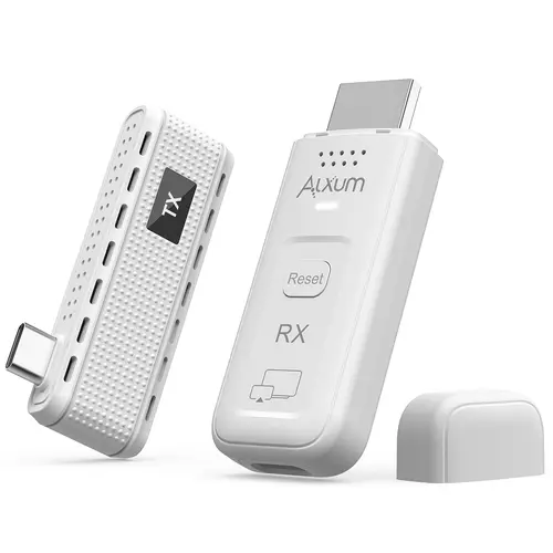 Alxum 2 in 1 Wireless HDMI Transmitter and Receiver, 165FT/50M 4K Decode1080P@60Hz Output, Plug & Play Dual Band 5G/2.4G, Type-C Audio Video Streaming for Phone, Tablet, Laptop, PC to TV, Monitor, Projector