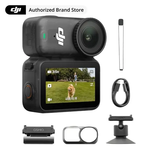 DJI Osmo Nano Standard Combo Portable Vlogging Action Camera - 1/1.3" CMOS Sensor, 4K/60fps Video, 143° Wide FOV, 200-min Recording, Swift Content Transfer, Magnetic Mount, Forward Facing, for Vlogging, Sports, Portable Vlogging Camera, 60Fps Action Camer