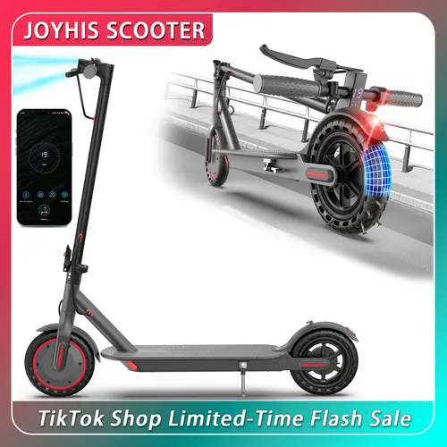 Adult Foldable Commuter Electric Scooter - 350W Motor, 19 MPH Max Speed, 12 Mi Range, 8.5" Honeycomb Solid Tires, Dual Braking System, App Control & Lock Function, Suitable for Teenagers