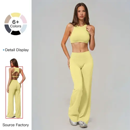 Women's MFVIM 2-Piece Lightweight Athletic Outfits - Slim-Fit Cropped Tank Tops, High-Waist Drapey Sleeveless Tracksuit Set, Outdoor Fitness Activewear for Yoga & Gym, Performance Activewear