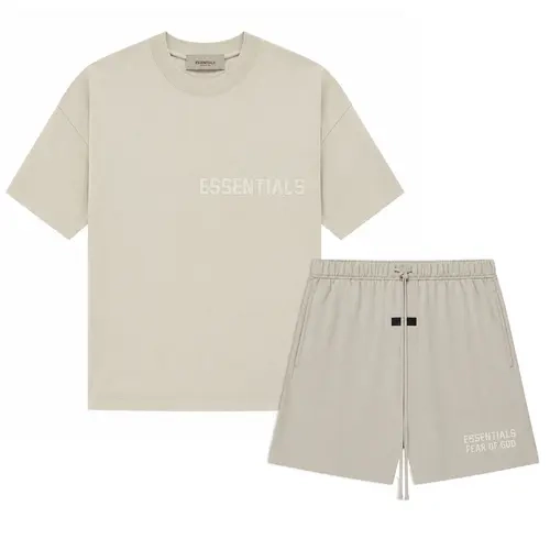 (Tee and Shorts-One Set) Fear of God Essential SEAL Tee and Shorts SS23 Style