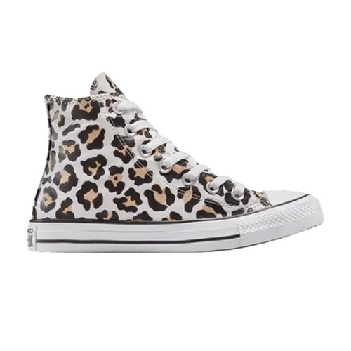 Converse Chuck Taylor All Star Classic High-Top Leopard Print Footwear - Men's & Women's Canvas Upper, Rubber Sole Sports Shoes Trainers, Casual Streetwear Edge Sneakers, Sizing Down Tip (Runs Slightly Large, 10 US-9 UK-42 EU)