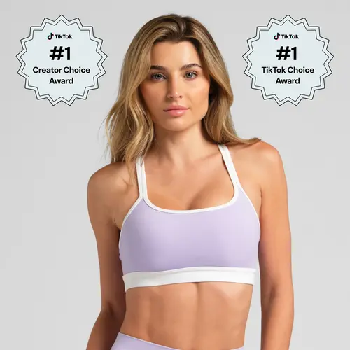 Comfrt | ComfrtCore Strappy Bra | Cross-Back Sports Bra Double Strap Medium Compression Removable Cups