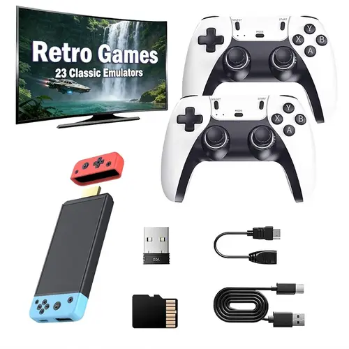 M68 Retro Video Gamepad Console - Upgraded Plug Play TV Game Stick with Classic Games, Dual Wireless Controllers, Portable Emulator, USB Connectivity, Upgraded Game Stick