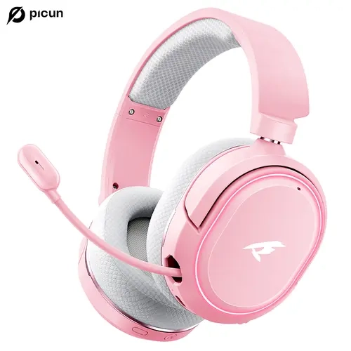 Picun G2 Rechargeable Over-Ear Wireless Headphones - Gaming Headset, 7.1 Surround Sound, 5ms Lag-Free Play, Bluetooth 5.4, ENC Mic, 50H Battery, 4-in-1 Wired/Wireless, Multi-USB Cable, Retractable Earbud, Bone Conduction, Waterproof, for PC, Game Consoles