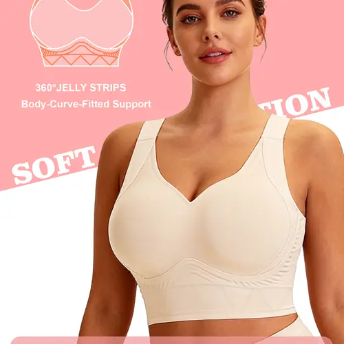 SOFT INTENTION The Shapewear Bra , wireless , 7 Roll Hooks Back Fat Smoothing , Jelly Bra Everyday Push Up Bra , Fajas Bra