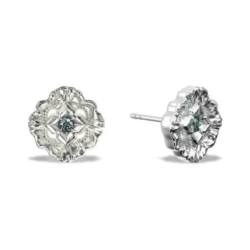 PASCAL Baroque Diamond Earrings for Women with Green Lab-Grown Diamonds Vintage Inspired Jewelry Gift