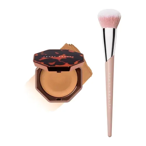 Fenty Beauty Bounce, Blend + Blur Bronzer and Brush Duo: Sun Stalk’r Soufflé Pressed Mousse Cream Bronzer and Seamless Cream Blending Brush 185