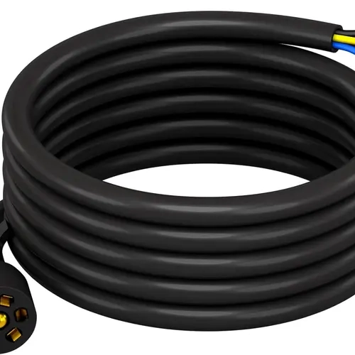 RSH Heavy Duty 7-Way Inline Wiring Harness Kit, 8ft Inline Cable, 7-Pin Trailer Plug for Trailers, RVs