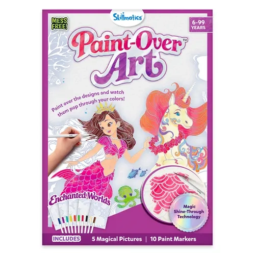 Skillmatics Paint-Over Art – Animals, Paint with Water Kit, Mess-Free Painting Activity, Magic Shine-Through Art & Craft Kit, Travel Toy & Creative Gift for Girls & Boys Ages 8, 9, 10 & Up