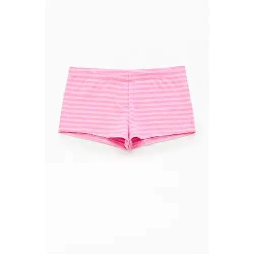John Galt Women's Pink Striped Boxer Shorts