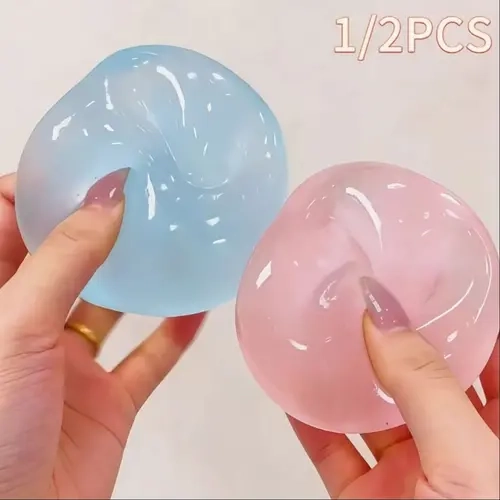 Elastic Gel Stress Ball - Tacky Squeeze Slow Rebound Squishies Toys Set, Soft Sensory Fidget, Portable Colorful Unisex Anxiety Relief for Neurodivergent Kids Ages 6+, Classroom Office Daily Use, Multi-Pack Available